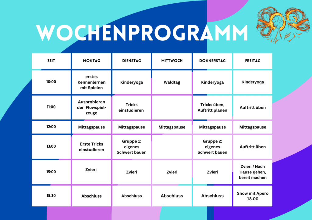 Stundenplan Sommer Flowcamp 2026